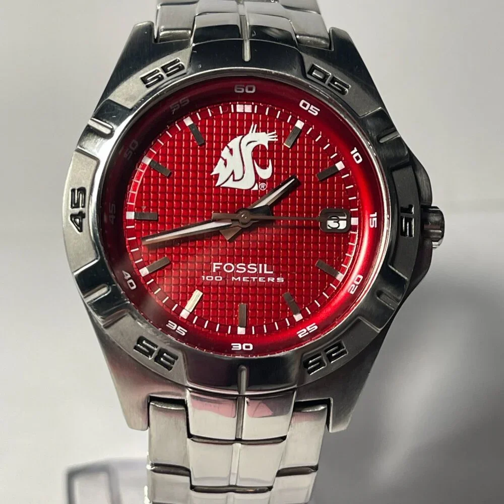 Washington State Cougars NCAA Stainless-Steel Watch by Fossil NEW (RARE)